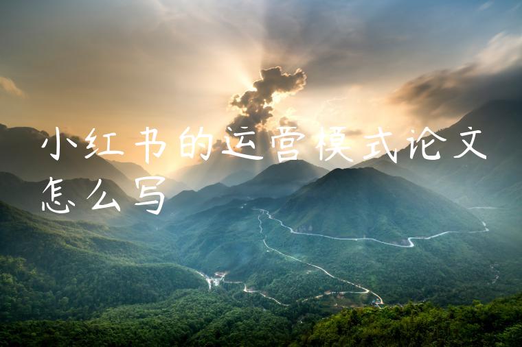 小红书的运营模式论文怎么写