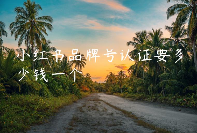 小红书品牌号认证要多少钱一个