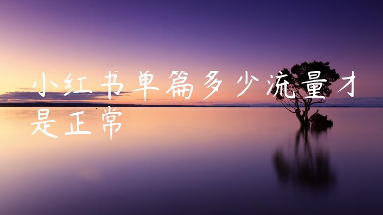 小红书单篇多少流量才是正常 小红书单篇多少流量才是正常