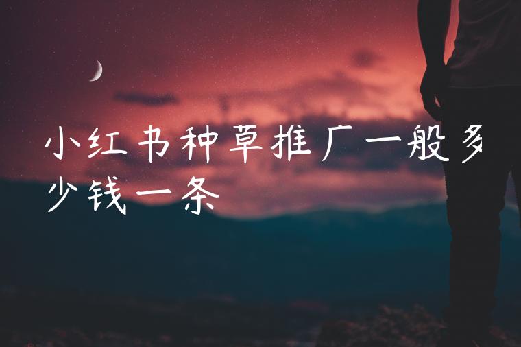 小红书种草推广一般多少钱一条