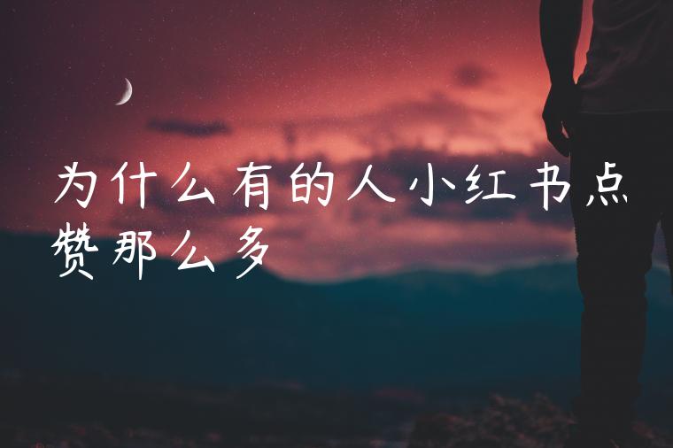 为什么有的人小红书点赞那么多