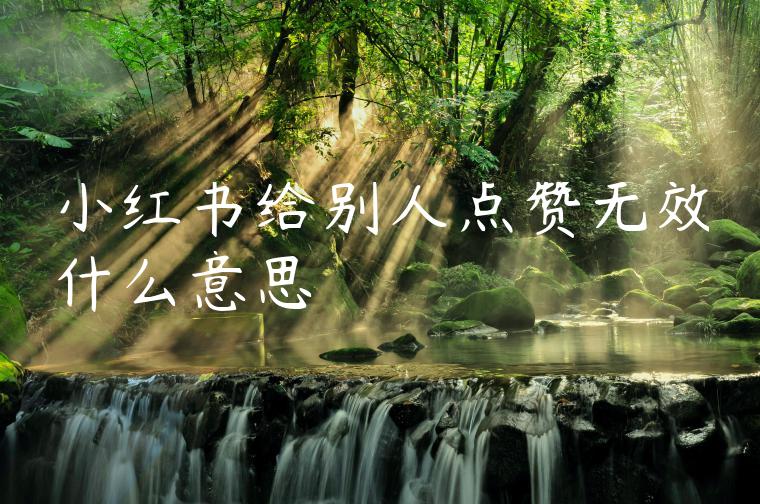 小红书给别人点赞无效什么意思