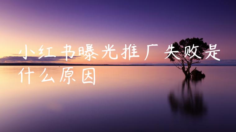 小红书曝光推广失败是什么原因