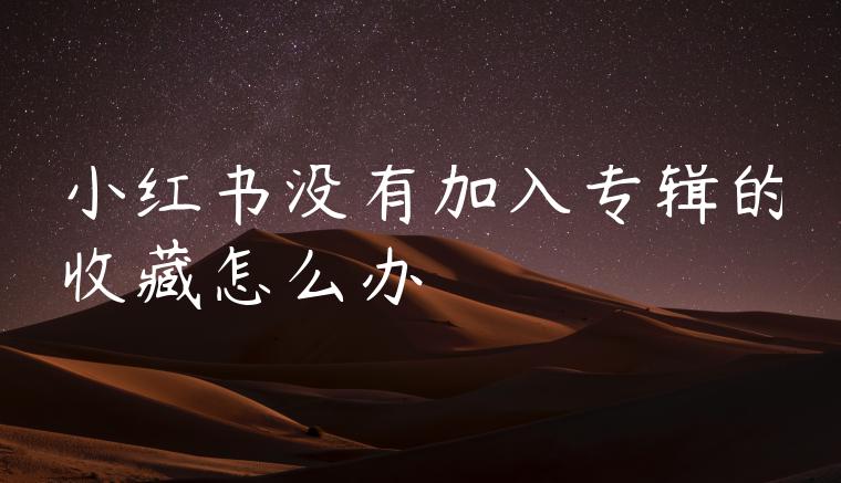 小红书没有加入专辑的收藏怎么办 小红书没有加入专辑的收藏怎么办