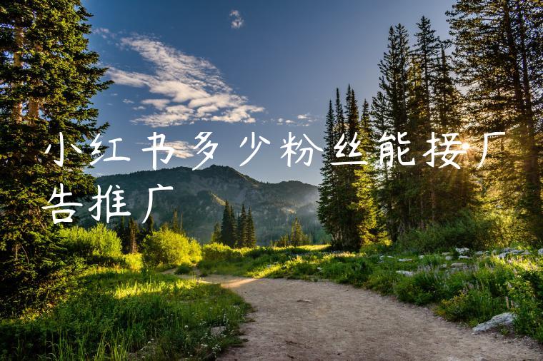 小红书多少粉丝能接广告推广