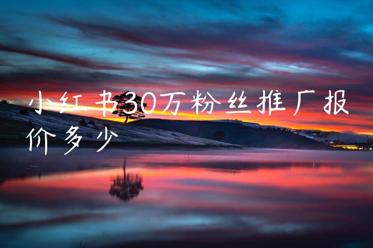 小红书30万粉丝推广报价多少 小红书30万粉丝推广报价多少