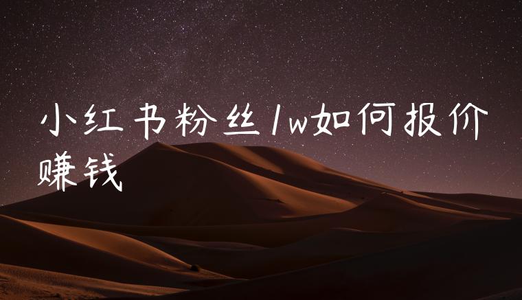 小红书粉丝1w如何报价赚钱