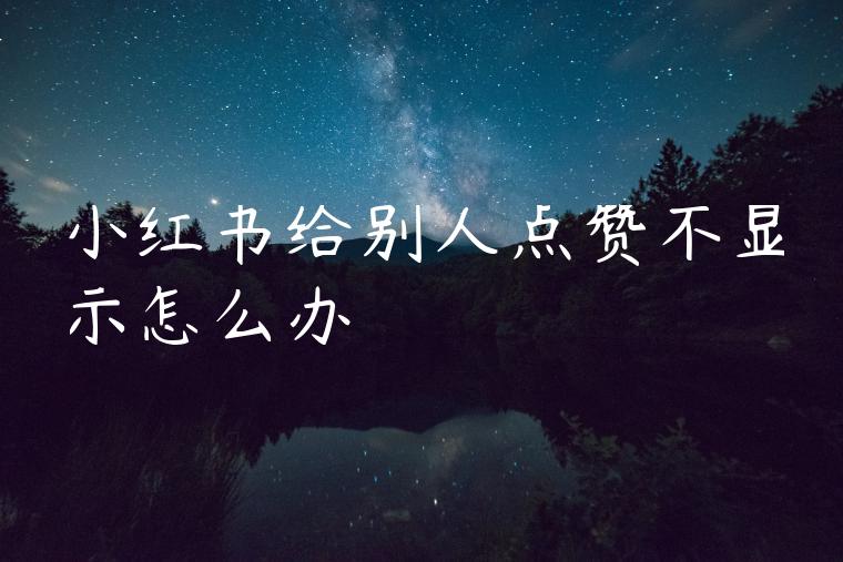 小红书给别人点赞不显示怎么办