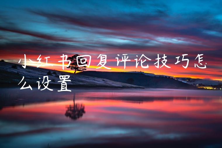 小红书回复评论技巧怎么设置 小红书回复评论技巧怎么设置