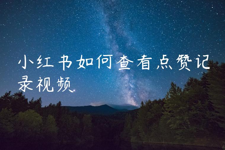 小红书如何查看点赞记录视频 小红书如何查看点赞记录视频