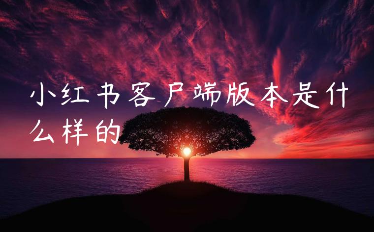 小红书客户端版本是什么样的 小红书客户端版本是什么样的