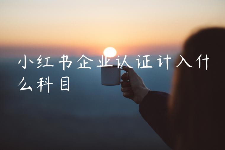 小红书企业认证计入什么科目 小红书企业认证计入什么科目