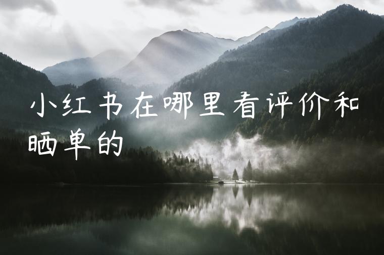 小红书在哪里看评价和晒单的