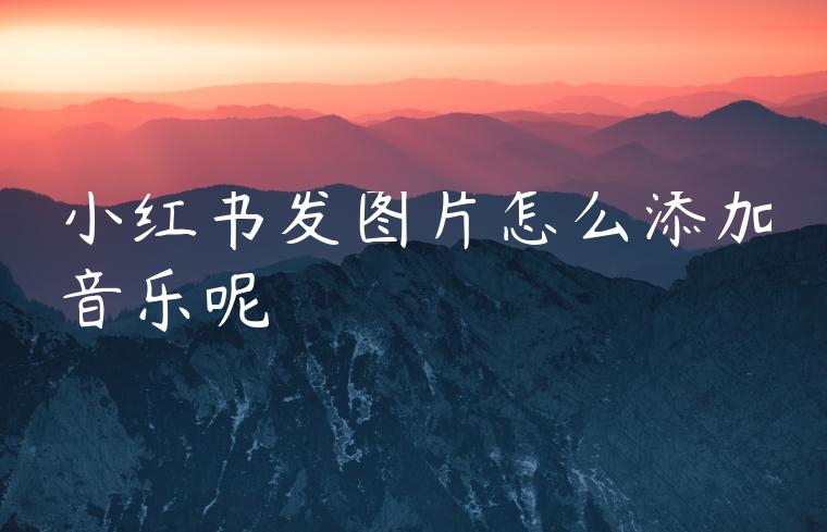 小红书发图片怎么添加音乐呢