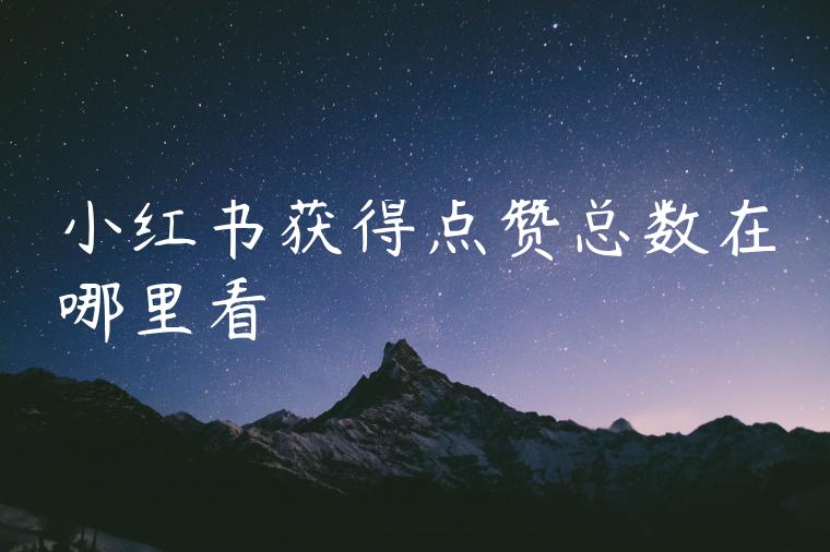 小红书获得点赞总数在哪里看