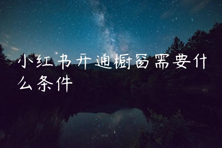 小红书开通橱窗需要什么条件