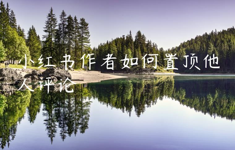 小红书作者如何置顶他人评论 小红书作者如何置顶他人评论