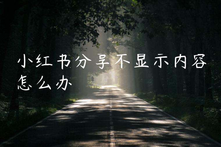 小红书分享不显示内容怎么办