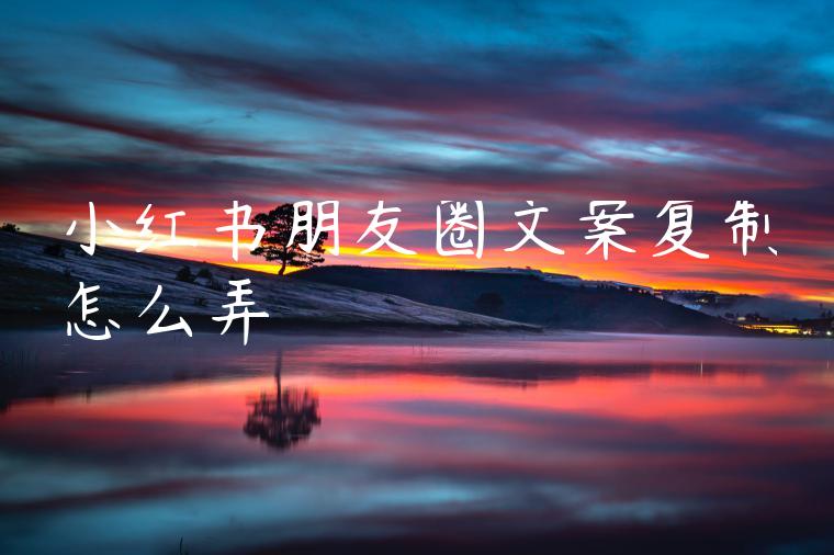 小红书朋友圈文案复制怎么弄