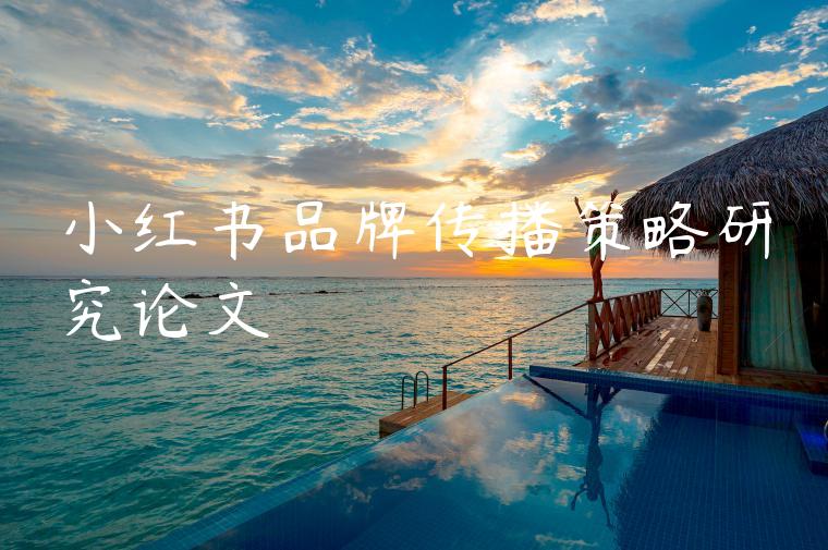 小红书品牌传播策略研究论文