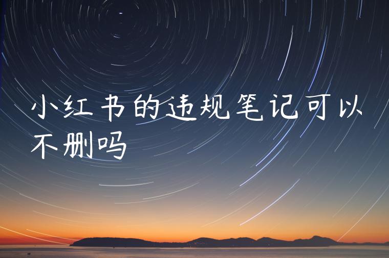 小红书的违规笔记可以不删吗