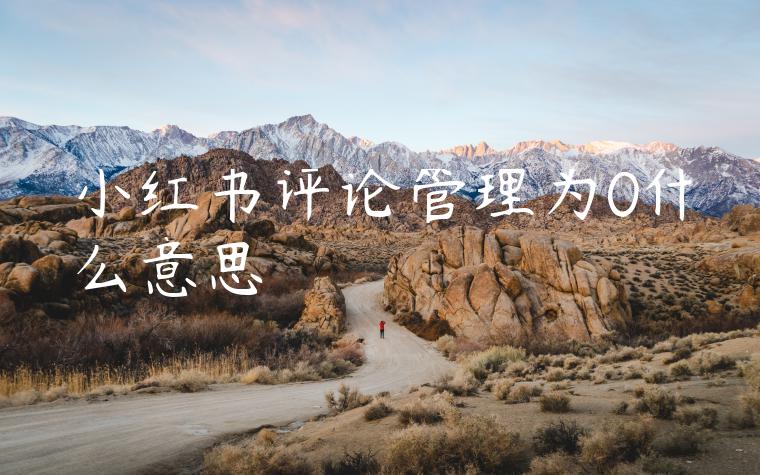 小红书评论管理为0什么意思