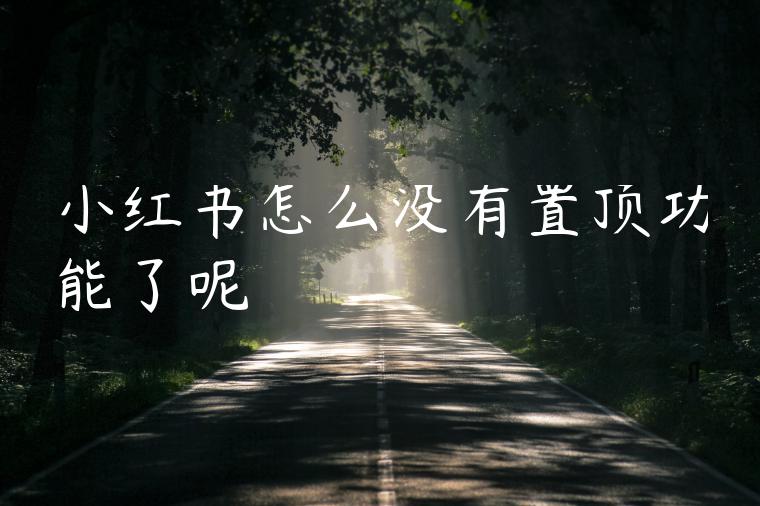 小红书怎么没有置顶功能了呢 小红书怎么没有置顶功能了呢