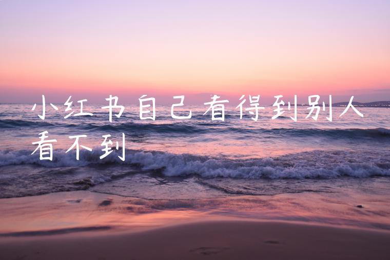 小红书自己看得到别人看不到 小红书自己看得到别人看不到