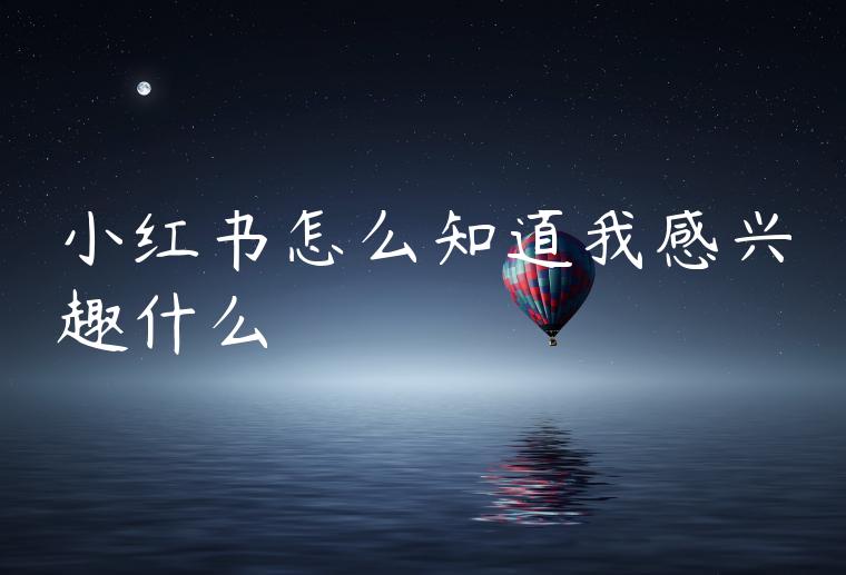 小红书怎么知道我感兴趣什么