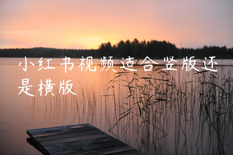 小红书视频适合竖版还是横版