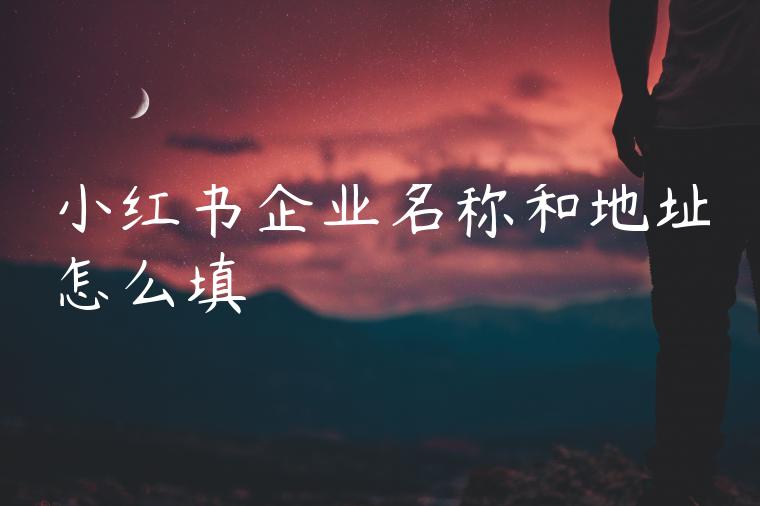 小红书企业名称和地址怎么填 小红书企业名称和地址怎么填