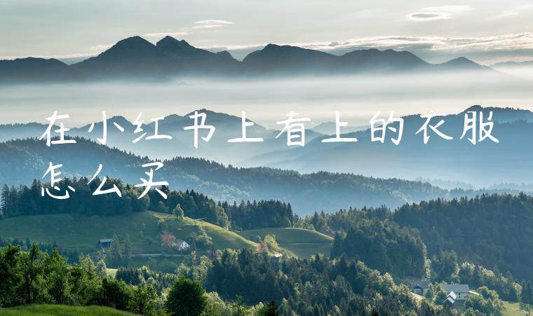 在小红书上看上的衣服怎么买 在小红书上看上的衣服怎么买