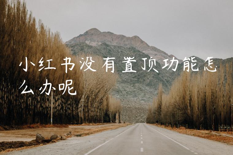 小红书没有置顶功能怎么办呢