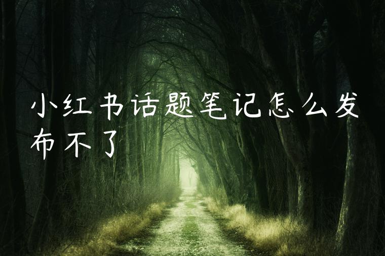 小红书话题笔记怎么发布不了 小红书话题笔记怎么发布不了