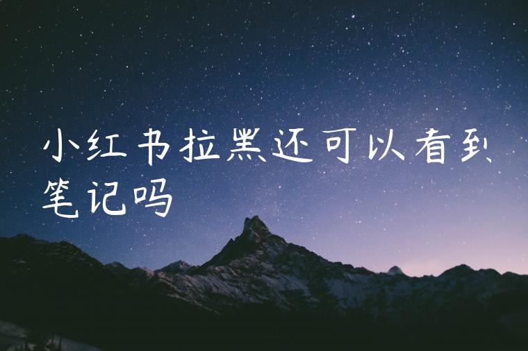 小红书拉黑还可以看到笔记吗