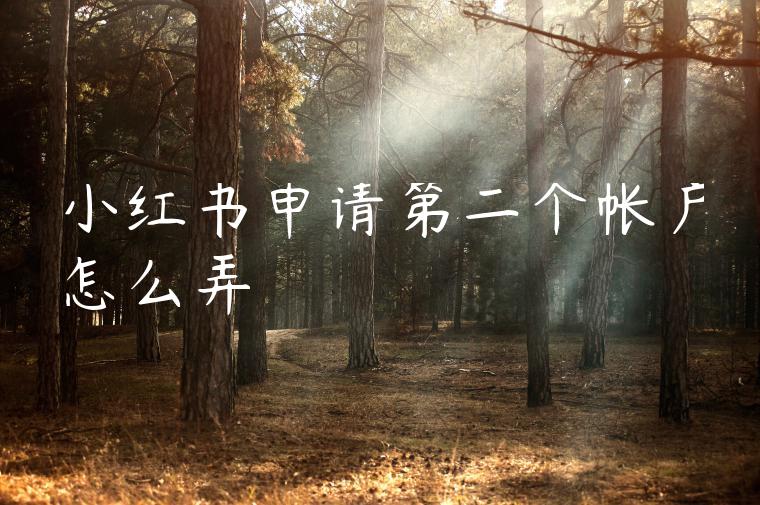 小红书申请第二个帐户怎么弄 小红书申请第二个帐户怎么弄