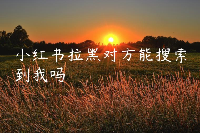 小红书拉黑对方能搜索到我吗