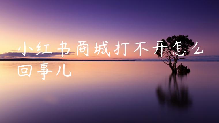 小红书商城打不开怎么回事儿 小红书商城打不开怎么回事儿