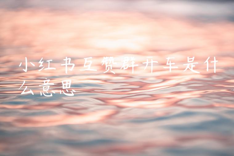 小红书互赞群开车是什么意思 小红书互赞群开车是什么意思