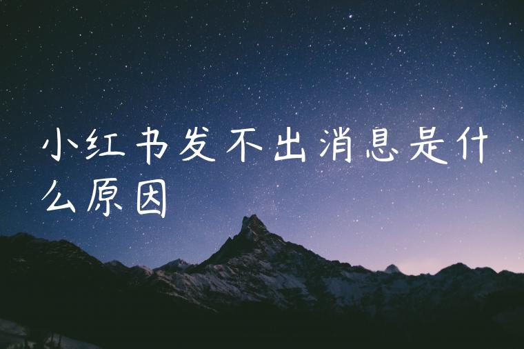 小红书发不出消息是什么原因