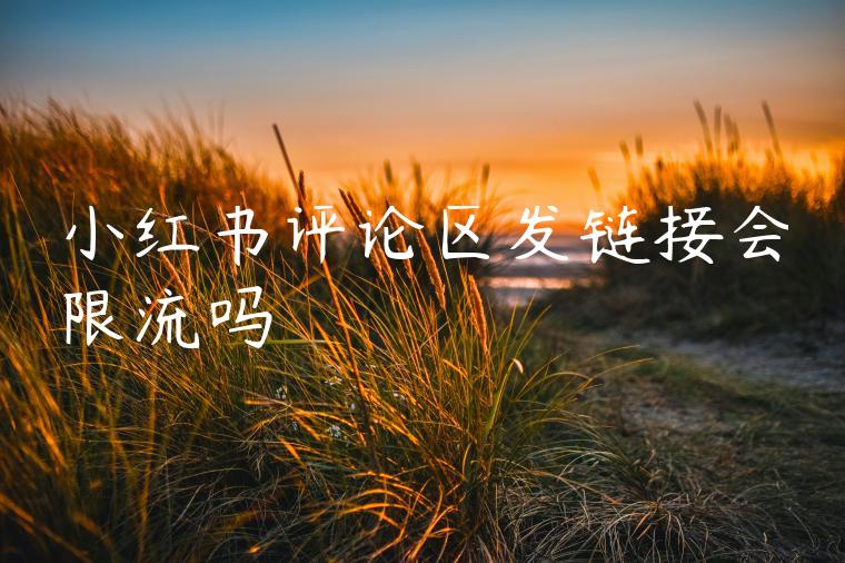 小红书评论区发链接会限流吗