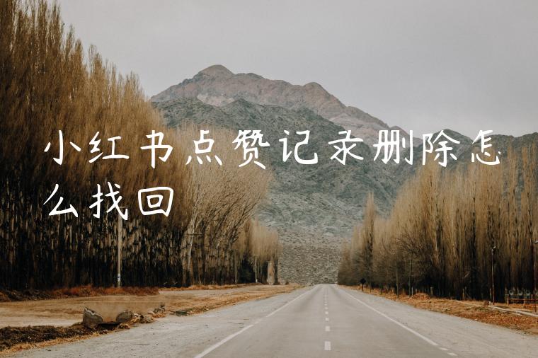 小红书点赞记录删除怎么找回