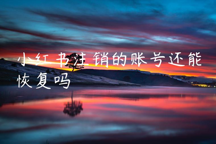 小红书注销的账号还能恢复吗 小红书注销的账号还能恢复吗
