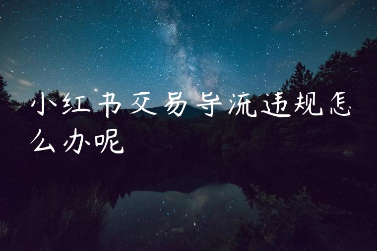 小红书交易导流违规怎么办呢 小红书交易导流违规怎么办呢