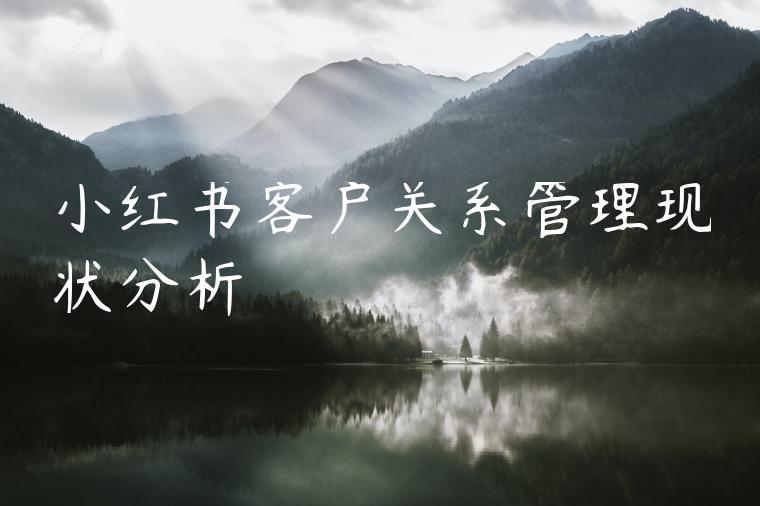 小红书客户关系管理现状分析 小红书客户关系管理现状分析