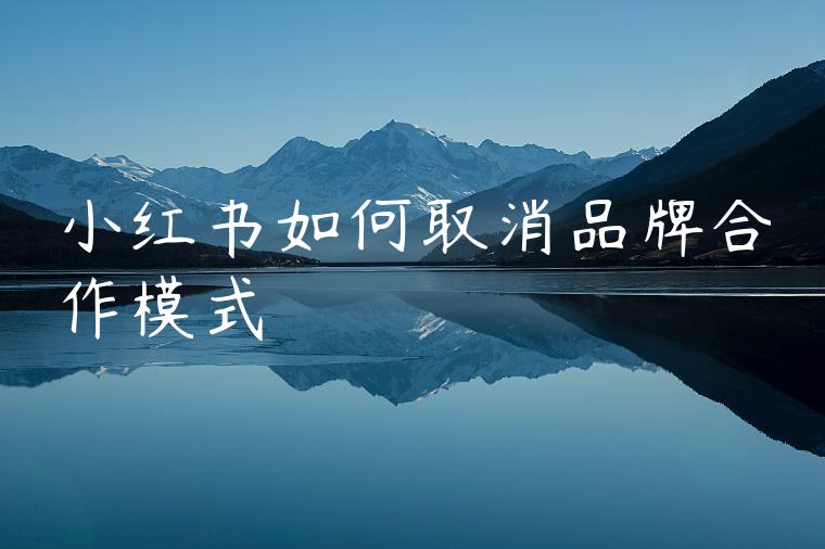 小红书如何取消品牌合作模式