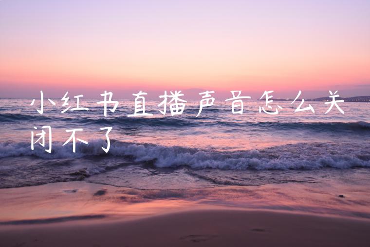 小红书直播声音怎么关闭不了 小红书直播声音怎么关闭不了