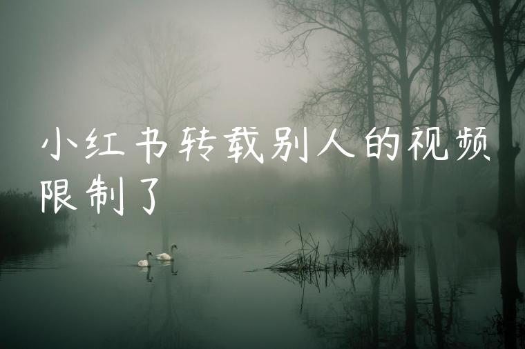 小红书转载别人的视频限制了 小红书转载别人的视频限制了
