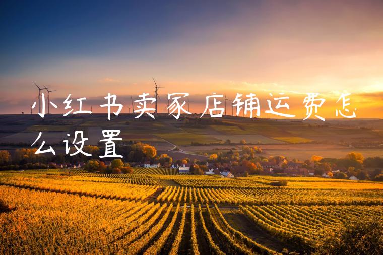小红书卖家店铺运费怎么设置