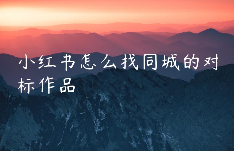 小红书怎么找同城的对标作品
